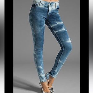 Cheap Monday Bonjour Flame Tie Dye Blue Denim Jeans NWT